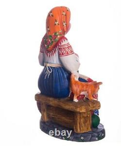 Wooden carved Russian Christmas decoration figurine 8, hand painted