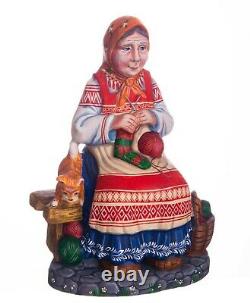 Wooden carved Russian Christmas decoration figurine 8, hand painted