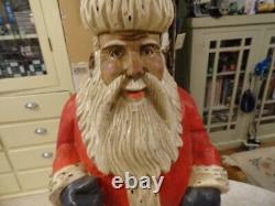 Wooden carved Santa Claus Figurine 17, Christmas Home Decorations