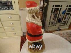 Wooden carved Santa Claus Figurine 17, Christmas Home Decorations