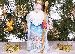 Wooden carved Santa Claus Figurine 9 1/2, Christmas decor, funny Christmas gift