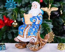 Wooden carved Santa Claus figurine 10 Christmas gift for Holiday home Decor