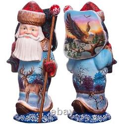 Wooden carved Santa figurine 11 Russian Santa Ded Moroz, MADE IN UKRAINE