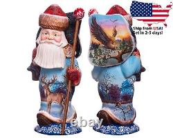 Wooden carved Santa figurine 11 Russian Santa Ded Moroz, MADE IN UKRAINE