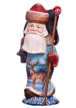 Wooden carved Santa figurine 11 Russian Santa Ded Moroz, MADE IN UKRAINE