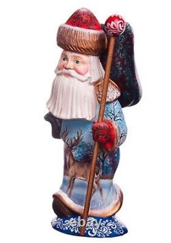 Wooden carved Santa figurine 11 Russian Santa Ded Moroz, MADE IN UKRAINE