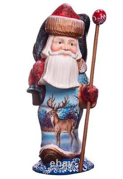 Wooden carved Santa figurine 11 Russian Santa Ded Moroz, MADE IN UKRAINE