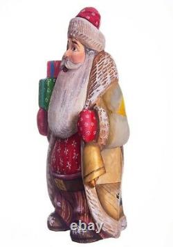 Wooden carved Santa figurine 12 Russian Santa Ded Moroz, MADE IN UKRAINE