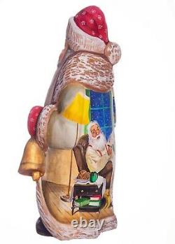 Wooden carved Santa figurine 12 Russian Santa Ded Moroz, MADE IN UKRAINE