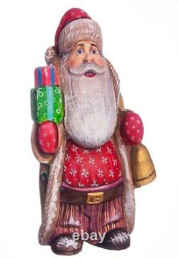 Wooden carved Santa figurine 12 Russian Santa Ded Moroz, MADE IN UKRAINE