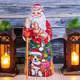 Wooden Hand Carved Santa Claus Figurine With Dog 9, Christmas Home Decor Indoor
