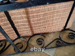 X Large Vintage Wicker Rattan Santa's Sleigh 21 X 32 X 13 Christmas Gift 13 Lbs